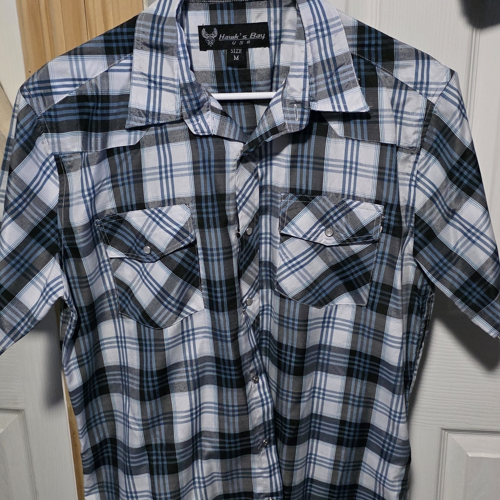 Men's Blue Plaid Shirt